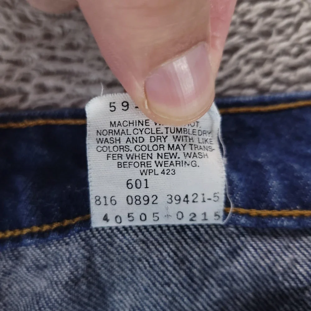 VTG Levis 505 Jeans Mens 36x34 Blue Straight Dark Wash Orange Tab 90s
